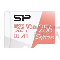 MicroSDXC  256GB  Silicon Power Class 10  Superior UHS-I U3 A1 (R/W 100/80 Mb/s) без адаптера
