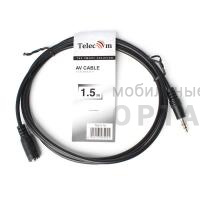 Кабель удлинительный TELECOM 3.5 Jack (M) / 3.5 Jack (F), стерео, аудио, 1.5 м. (1/250) Кабель удлинительный TELECOM 3.5 Jack (M) / 3.5 Jack (F), стерео, аудио, 1.5 м. (1/250)