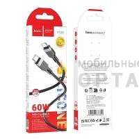 Кабель Type-c to Type-c HOCO X109 Energy, 2.0м, круглый, PD60Вт, 3.0А, силикон, цвет: чёрный (1/31/310)